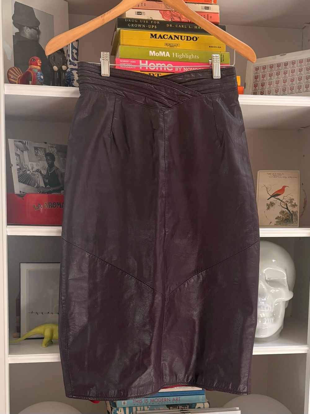 Vintage Small Danier Leather Pencil Skirt — Dark Plum